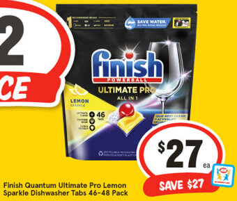 IGA Finish Quantum Ultimate Pro Lemon Sparkle Dishwasher Tabs 46-48 Pack offer