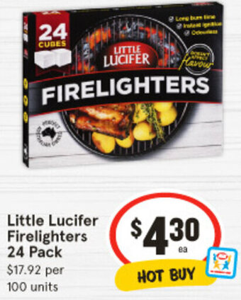 IGA Little Lucifer Firelighters 24 Pack offer