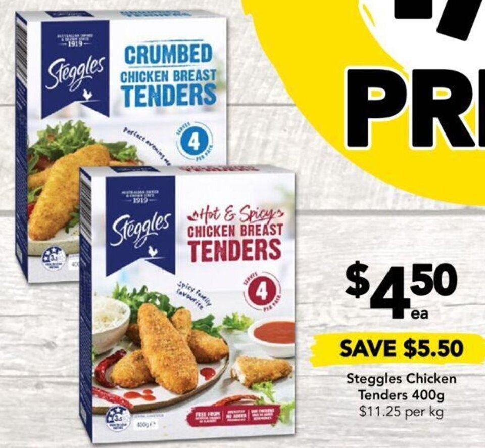 Steggles Chicken Tenders 400g offer at Drakes