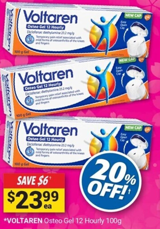 Voltaren Osteo Gel 12 Hourly 100g offer at Cincotta Chemist