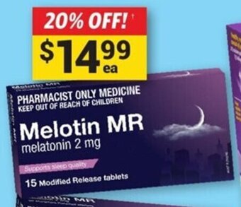 Cincotta Chemist *MELOTIN MR 2mg 15 Tablets offer