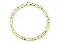 Bevilles Jewellery 9ct Yellow Gold Silver Infused Curb Bracelet offer