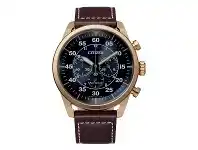 Bevilles Jewellery Citizen Men's Chronograph Eco Drive Blue Face Brown Leather Watch CA4213-26L offer