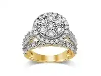 Bevilles Jewellery Brilliant Miracle Halo Ring with 1.00ct of Diamonds in 9ct Yellow Gold offer