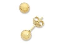 Bevilles Jewellery 5mm 9ct Yellow Gold Silver Infused Round Ball Stud Earrings offer