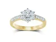 Bevilles Jewellery Brilliant Star Ring with 0.15ct of Diamonds in 9ct Yellow Gold offer