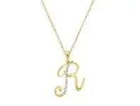 Diamond Initial Pendants in 9ct Yellow Gold - R