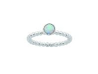 Bevilles Jewellery Sterling Silver Synthetic Opal Stackable Ring - O offer