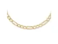 9ct Yellow Gold 1/3 Figaro Necklace 45cm