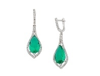 Bevilles Jewellery Sterling Silver Turquoise Cubic Zirconia Drop Earrings offer