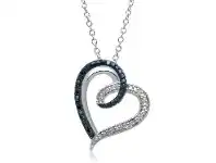Bevilles Jewellery Sterling Silver and Diamond Set Heart Necklace offer