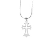 Bevilles Jewellery Stainless Steel Cross on Ball Chain Necklace offer