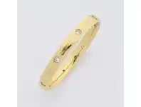 Bevilles Jewellery Gold Tone Stainless Steel Bangle with Cubic Zirconia offer