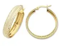 Bevilles Jewellery 9ct Yellow Gold Silver Filled Hoop Earrings-6mm offer