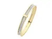 Bevilles Jewellery 9ct Yellow Gold Silver Infused Stardust Round Bangle offer