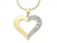 Bevilles Jewellery 9ct Yellow Gold Silver Filled Crystal Heart Necklace offer