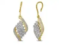 9ct Yellow Gold Drop Earrings with 0.20ct of Diamonds