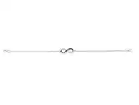 Bevilles Jewellery Sterling Silver Black & White Cubic Zirconia Infinity Bracelet offer