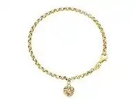 Bevilles Jewellery 9ct Yellow Gold Silver Infused Filigree Puff Heart Bracelet offer