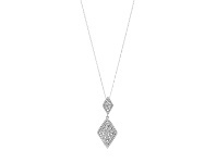 Bevilles Jewellery Sterling Silver Diamond Shaped Cubic Zirconia Necklace offer