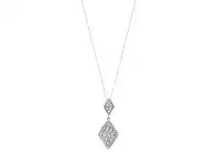 Sterling Silver Diamond Shaped Cubic Zirconia Necklace