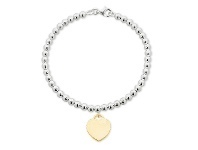 Bevilles Jewellery Stainless Steel White Ball Yellow Heart Disc Bracelet offer