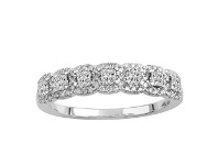Bevilles Jewellery Square Halo Ring with 0.50ct of Diamonds in 14ct White Gold offer
