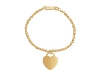 Bevilles Jewellery Children's 9ct Yellow Gold Silver Infused Heart Bracelet 14cm offer