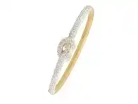 Bevilles Jewellery Yellow Stainless Steel Crystal Knot Bangle offer