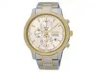 Seiko Gents Chrono Two Tone Watch Model SNDG68P