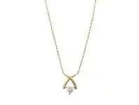 Bevilles Jewellery X O Cubic Zirconia Necklace in 9ct Yellow Gold Silver Infused offer