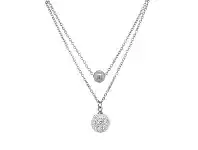 Bevilles Jewellery Stainless Steel Crystal Ball Double Necklace offer