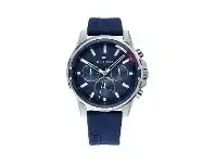 Bevilles Jewellery Tommy Hilfiger Mason Silver Case Blue Silicone Band Watch 1791791 offer