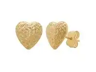 Bevilles Jewellery 9ct Yellow Gold Silver Infused Heart Stud Earring offer