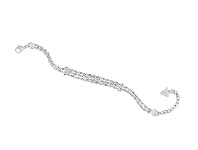 Bevilles Jewellery Guess Hollywood Glam Rhodium Plated Double Flat Chain Crystal Bracelet offer