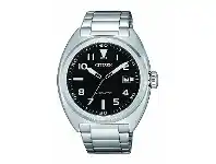 Bevilles Jewellery CITIZEN AUTOMATIC BLACK FACE SILVER BAND offer