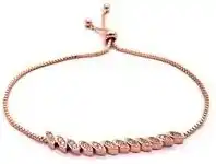 Bevilles Jewellery Rose Stainless Steel Crystal Marquise Bolo Bracelet - 7.89 offer