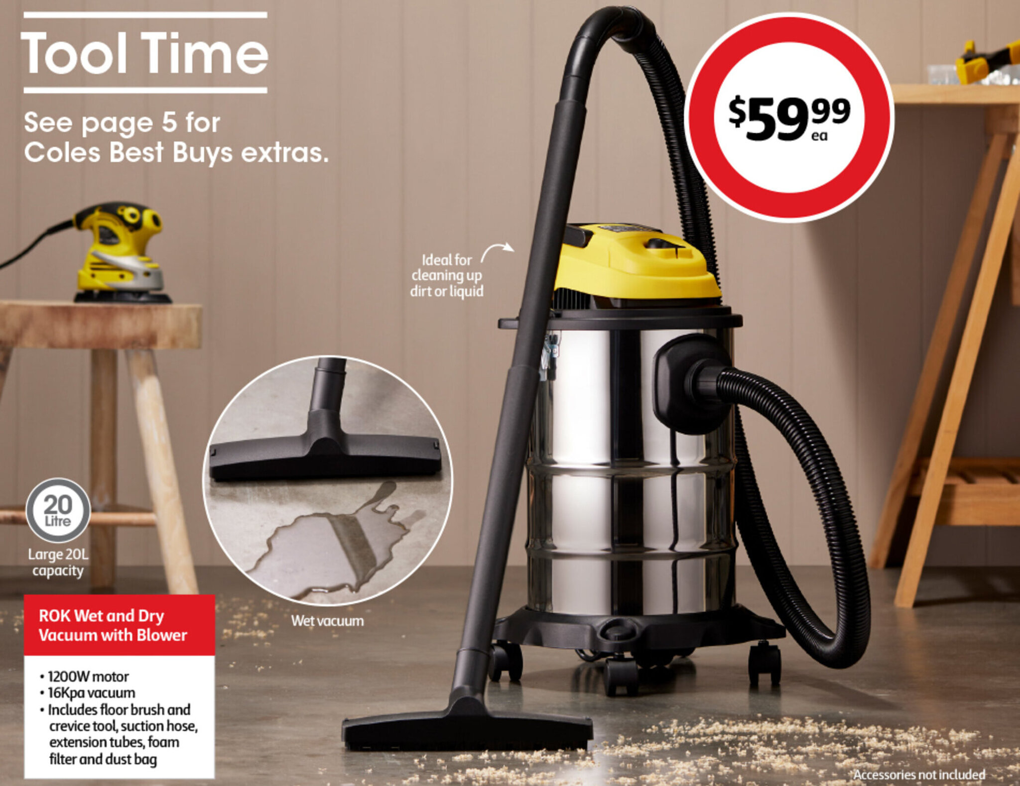 ROK Wet and Dry Vacuum with Blower offer at Coles