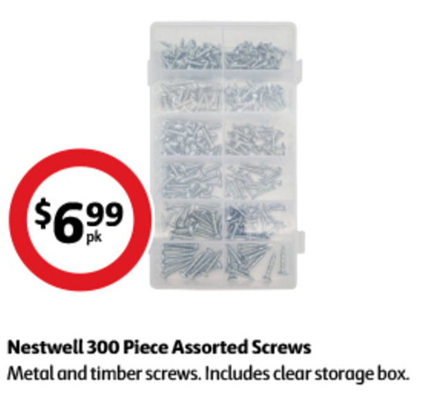 Nestwell 300 Piece Assorted Screws offer at Coles