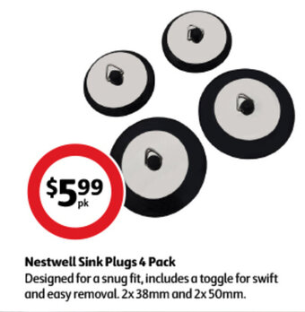 Coles Nestwell Sink Plugs 4 Pack offer