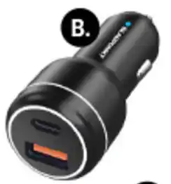 Coles B. 38W 2 Port Car Charger 1x USB-C and 1x USB-A. offer