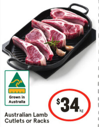 IGA Australian Lamb Cutlets or Racks offer