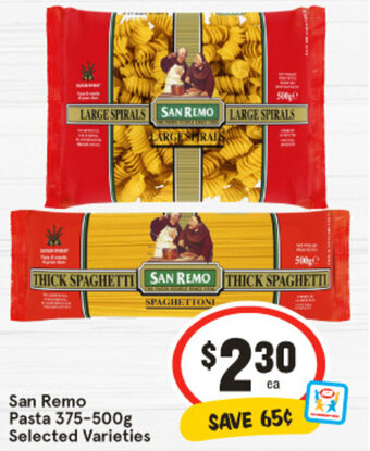 IGA San Remo Pasta 375-500g Selected Varieties offer