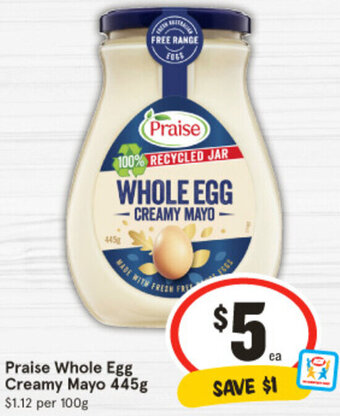 IGA Praise Whole Egg Creamy Mayo 445g offer