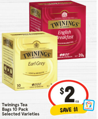 IGA Twinings Tea Bags 10 Pack offer