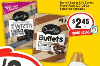 IGA Darrell Lea or Life Savers Share Pack 120-280g Selected Varieties offer