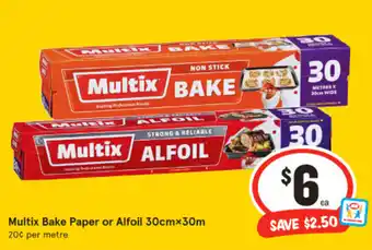 IGA Multix Bake Paper or Alfoil 30cmx30m offer