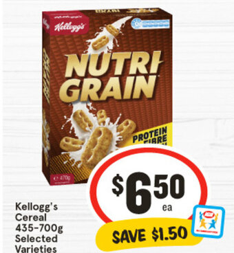 IGA Kellogg's Cereal 435-700g Selected Varieties offer