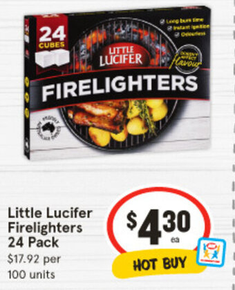 IGA Little Lucifer Firelighters 24 Pack offer