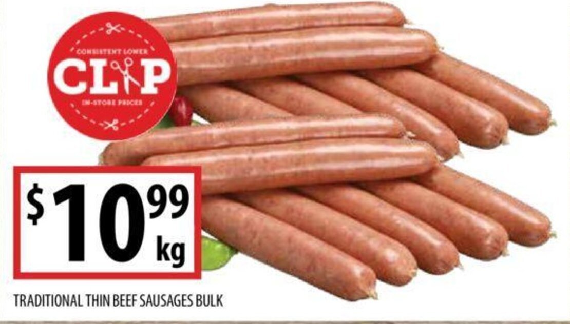 TRADITIONAL THIN BEEF SAUSAGES BULK offer at Supabarn